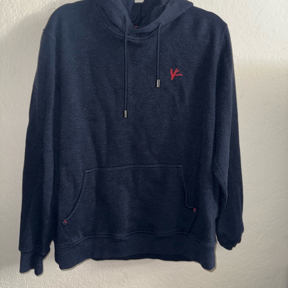 Isaia Dark Blue Hoodie with Red Logo